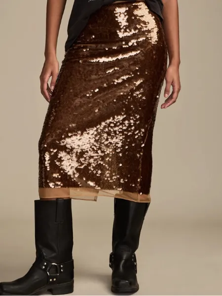 Sequin Midi Skirt 